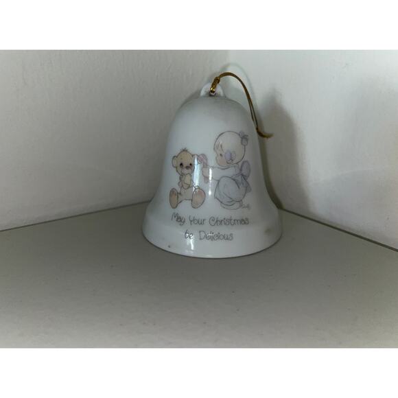 Precious Moments Figurine Bell "May Your Christmas Be Delicious" 2.5" Enesco - Picture 1 of 4